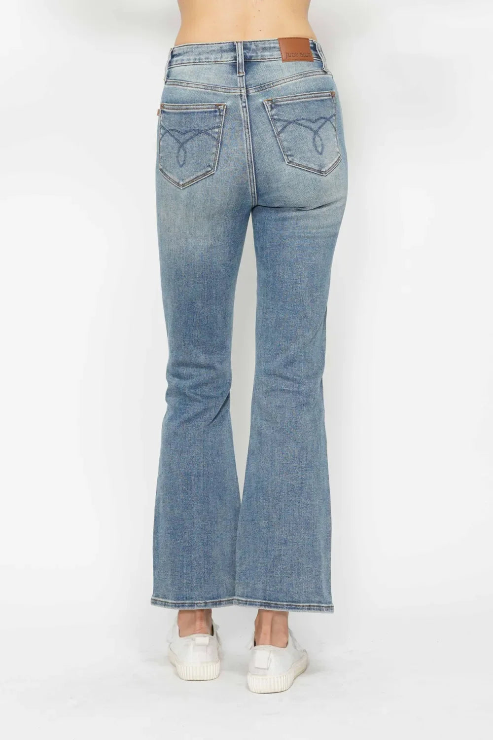 Judy Blue Full Size Tummy Control Back Embroidered Pocket Bootcut Women Jeans Plus Size
