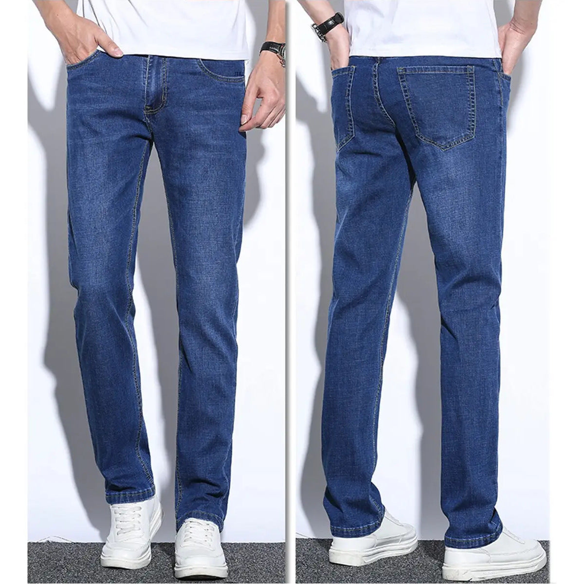 Mens Durable Straight-Leg Jeans