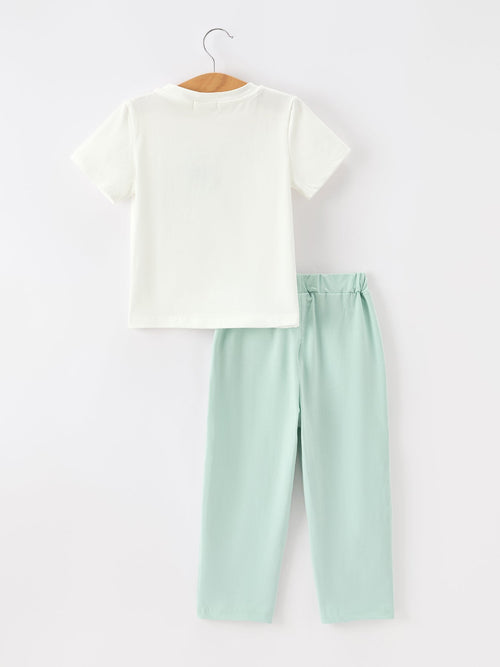 Boys' Western Horse Embroidered Tee & Pants Set