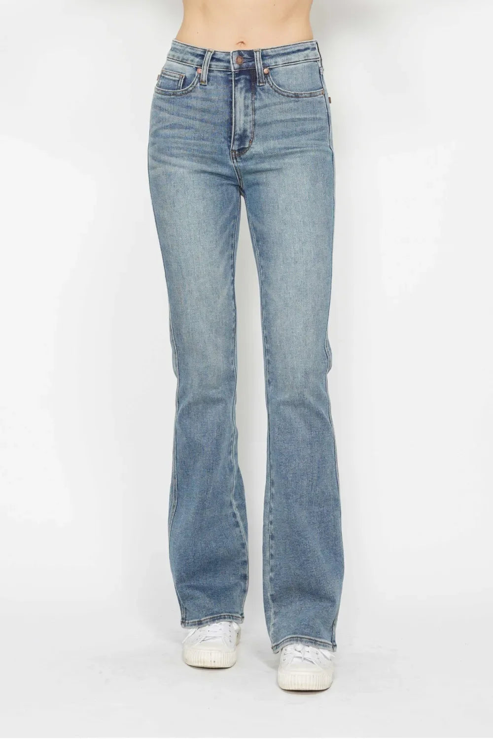 Judy Blue Full Size Tummy Control Back Embroidered Pocket Bootcut Women Jeans Plus Size