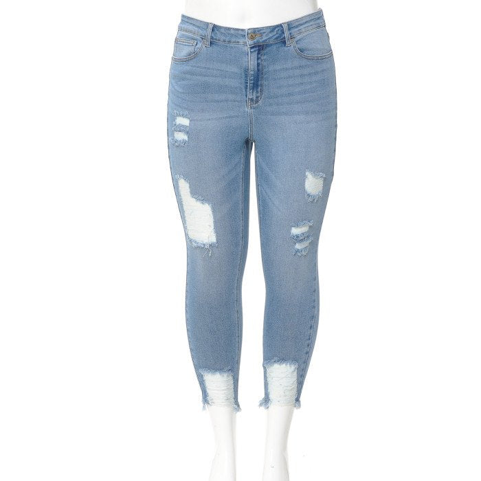 Wax Jean - Women's Plus Size Distressed Jeans [Plus Size] - 90188XL