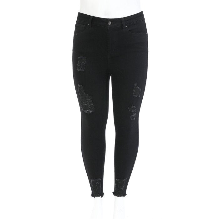 Wax Jean - Women's Plus Size Distressed Jeans [Plus Size] - 90188XL