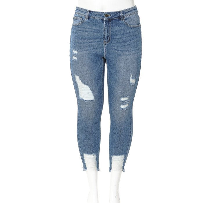 Wax Jean - Women's Plus Size Distressed Jeans [Plus Size] - 90188XL