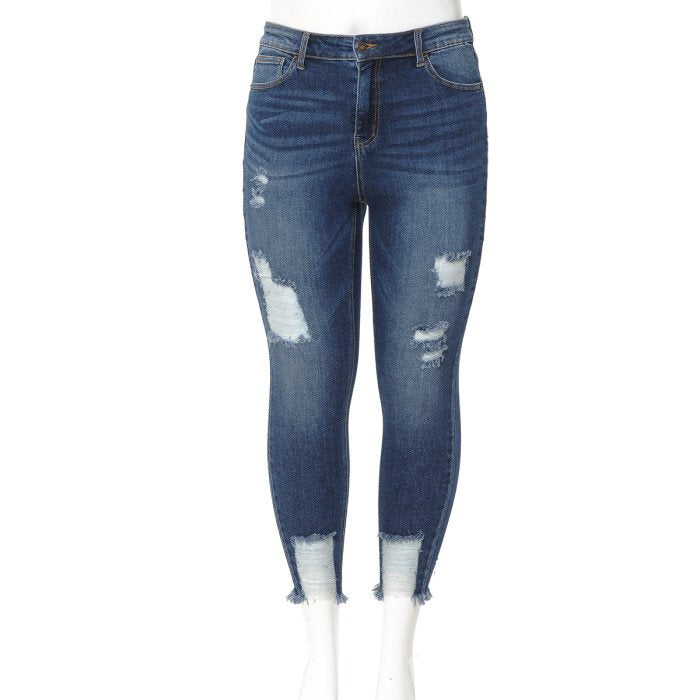 Wax Jean - Women's Plus Size Distressed Jeans [Plus Size] - 90188XL
