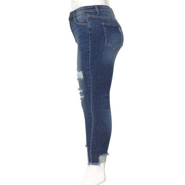 Wax Jean - Women's Plus Size Distressed Jeans [Plus Size] - 90188XL