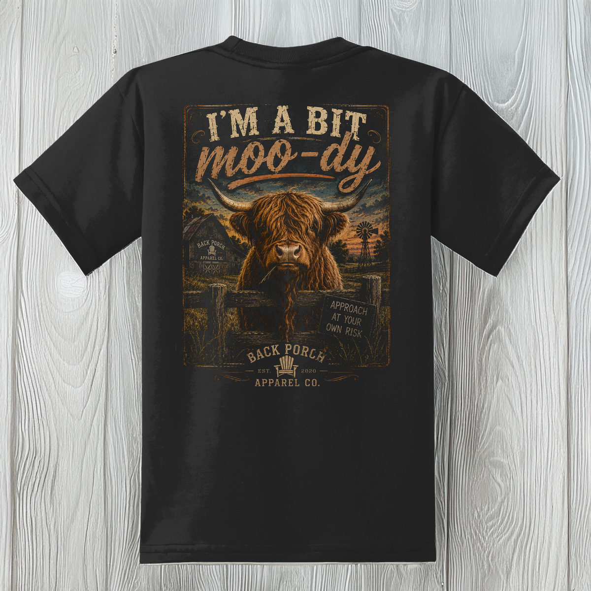 Youth Moody Highland Cow T-Shirt