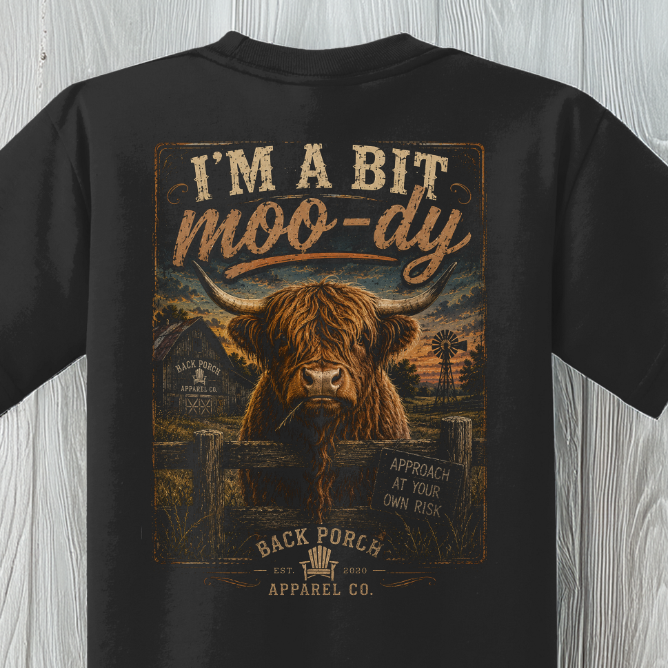 Youth Moody Highland Cow T-Shirt