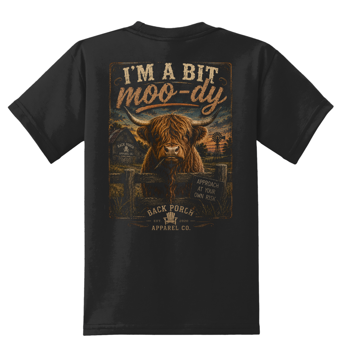 Youth Moody Highland Cow T-Shirt