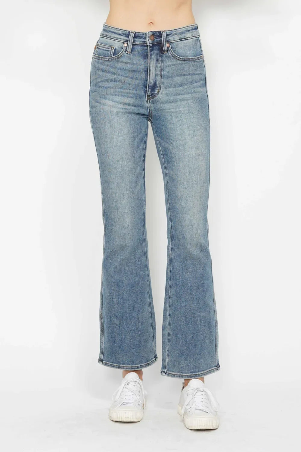 Judy Blue Full Size Tummy Control Back Embroidered Pocket Bootcut Women Jeans Plus Size