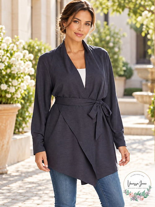 Bagatelle Womens Plus Open Front Wrap Cardigan